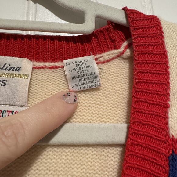 Vintage 90s Marisa Christina Christmas Scottie Dog Sweater Vest Size XL - Picture 6 of 7